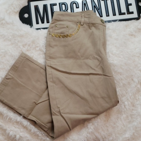 Ruby Rd. Pants - 🍓 Ruby Rd. : 8 Petite Sunburst Pocket Khaki Pants